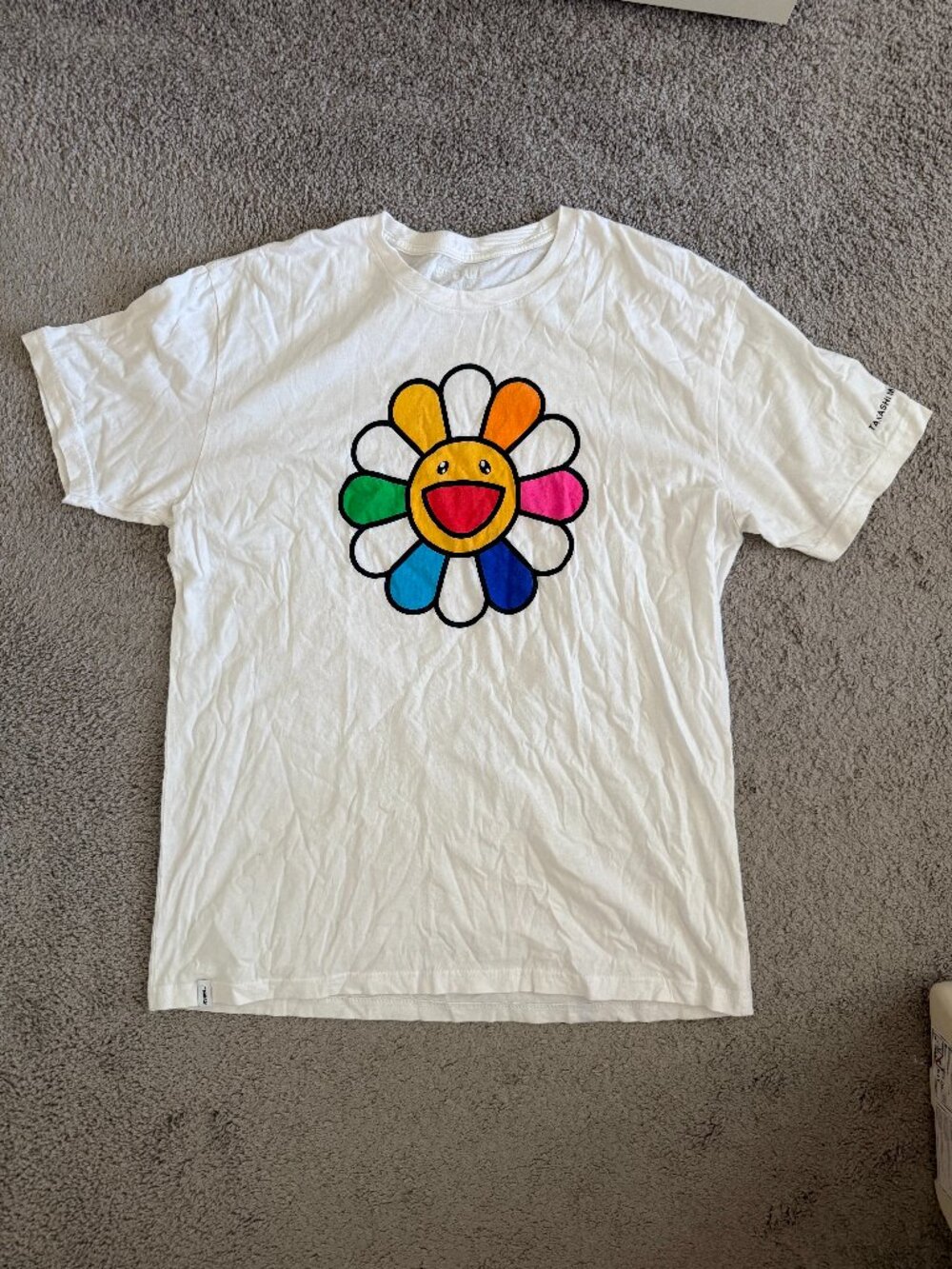 Takashi Murakami x The Broad Rainbow Flower White Graphic T-Shirt Art Museum Tee